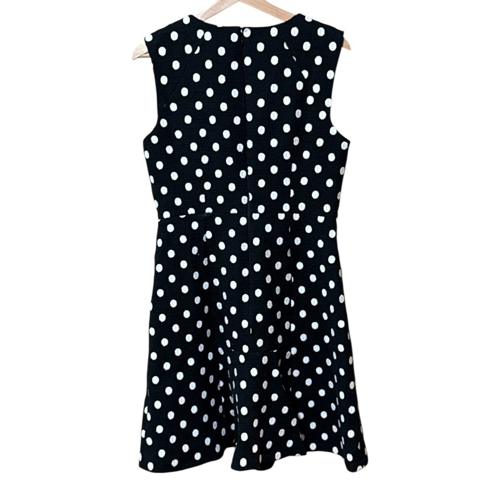 NWT - J. Crew Marcy Polka Dot Sleeveless Black Dress - Tweed - Size 6 - Picture 6 of 7